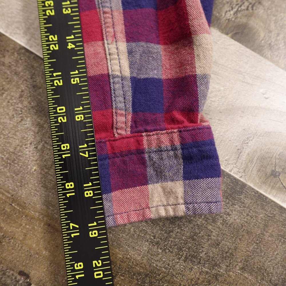 Duluth Trading Free Swingin' Flannel Tunic Women’s Medium Red Blue Plaid - Picture 6 of 9